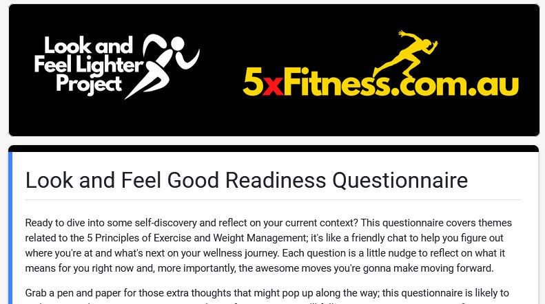 Look and Feel Good Readiness Questionnaire